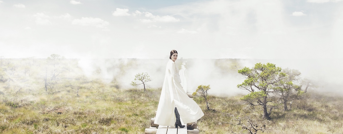 Dr. Helena Lass in the Estonian bog early morning Dr. Helena Lass in the Estonian bog early morning