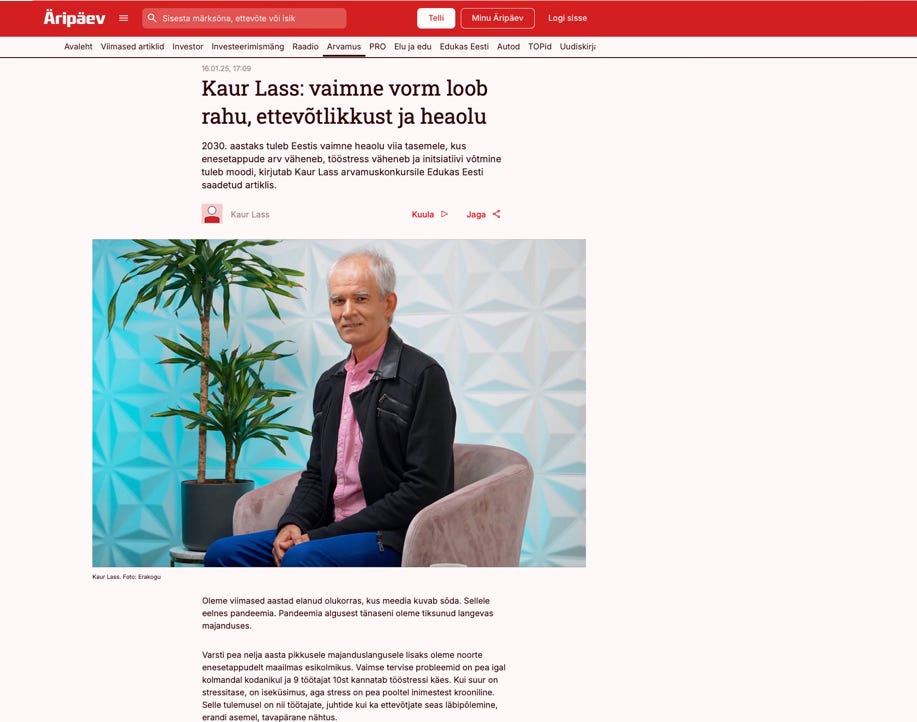 Kaur Lass: vaimne vorm loob rahu, ettevõtlikkust ja heaolu