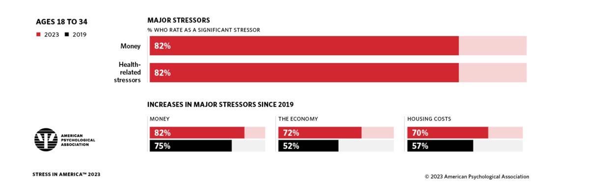 Key stressors for individuals aged 18 to 34 Key stressors for individuals aged 18 to 34