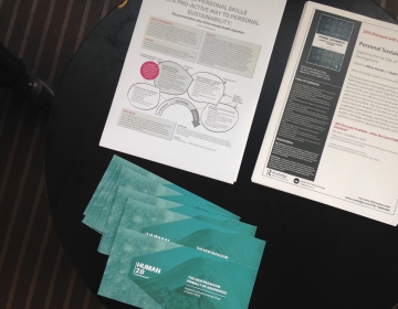 Emotion Revolution in Bergen, Norway 04/2018. Scientific paper flyers. Photo: Ingvar Villido