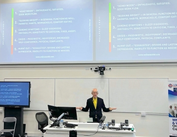 Kaur opens up the proactive mental wellness approach @ London Medical Conference. Photo: Nurbanu Somani