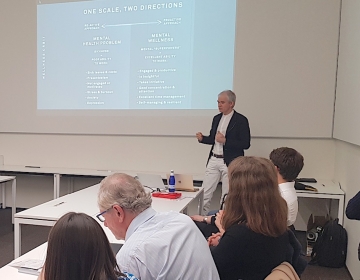 Kaur Lass introducing the proactive mental wellness approach to NHS 04/2019. Photo: Andrew Whitfield